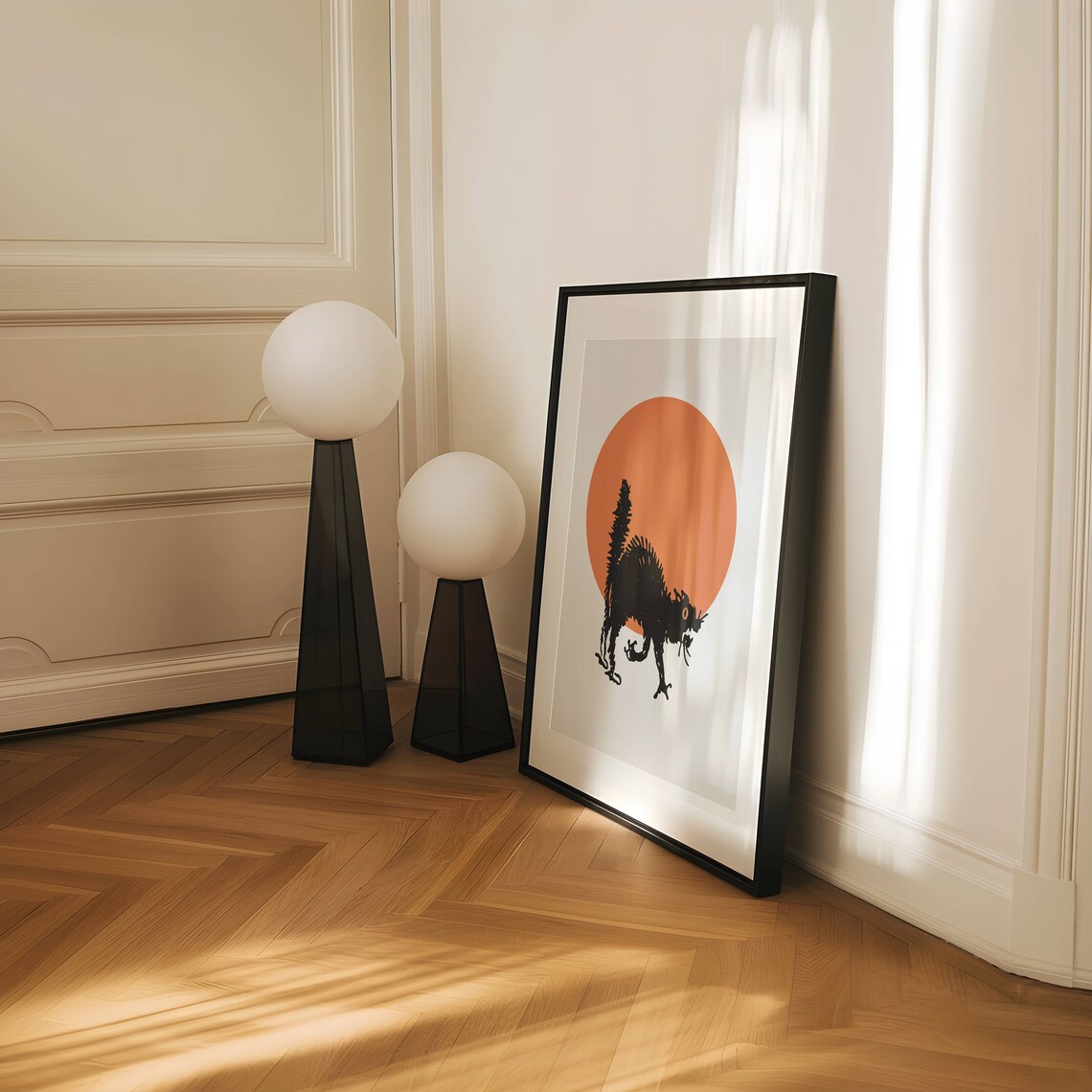 Black Cat Vintage Halloween Art Print, Dark Decor - Image 3
