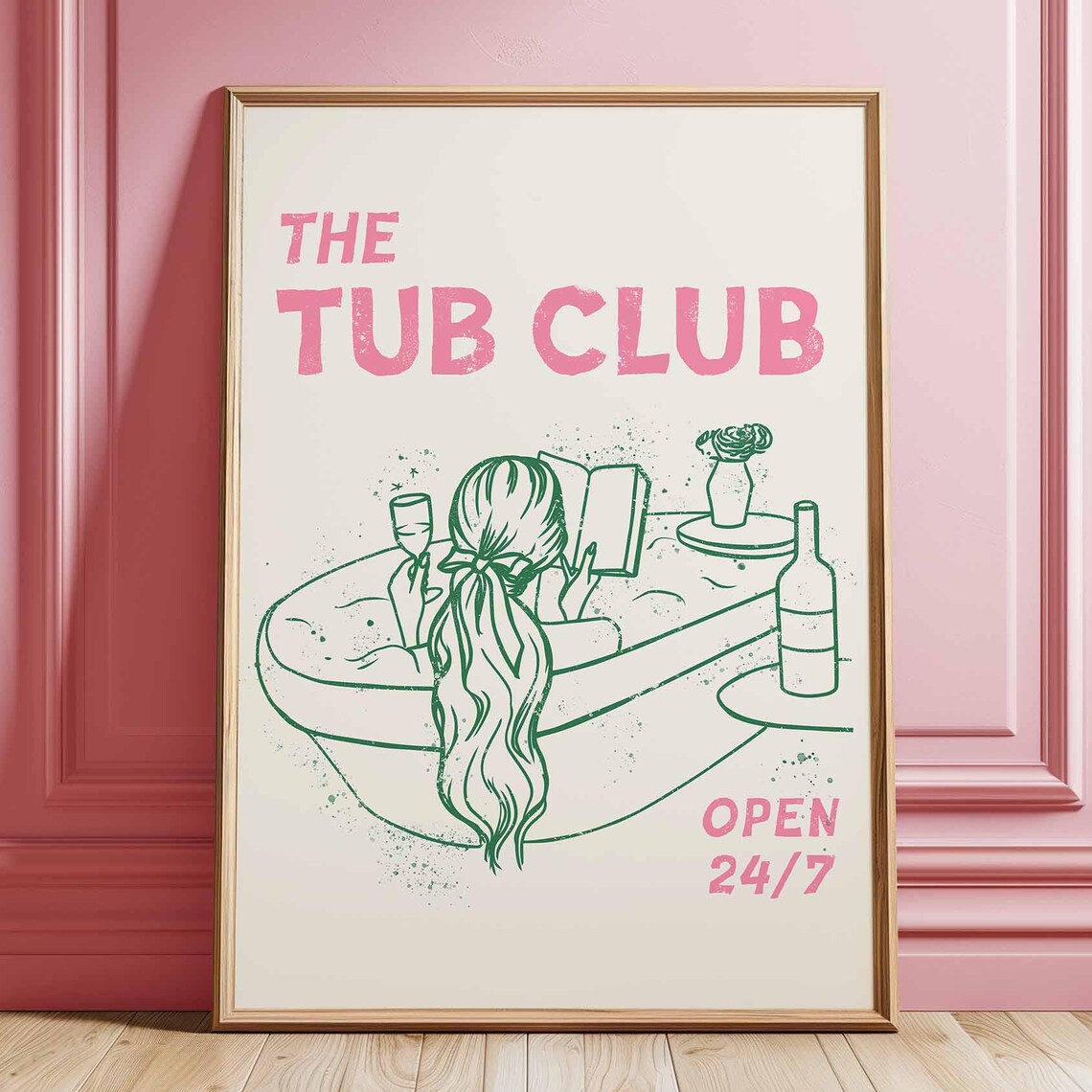The Tub Club Trendy Cute Bathroom Poster