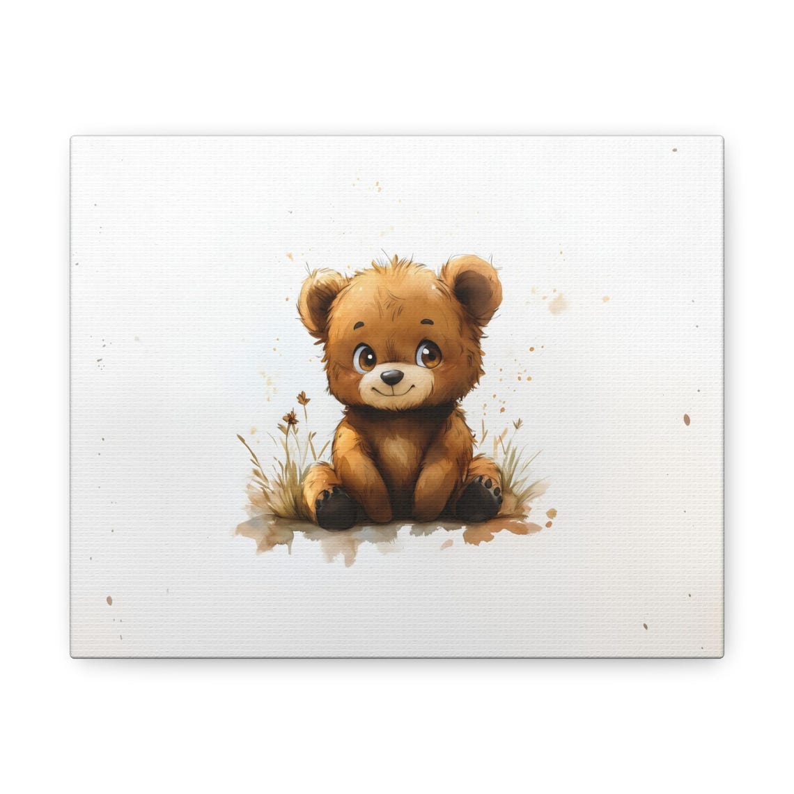 Baby Bear Watercolor Cute Brown Cub Nursery Animal Art Poster - Image 3