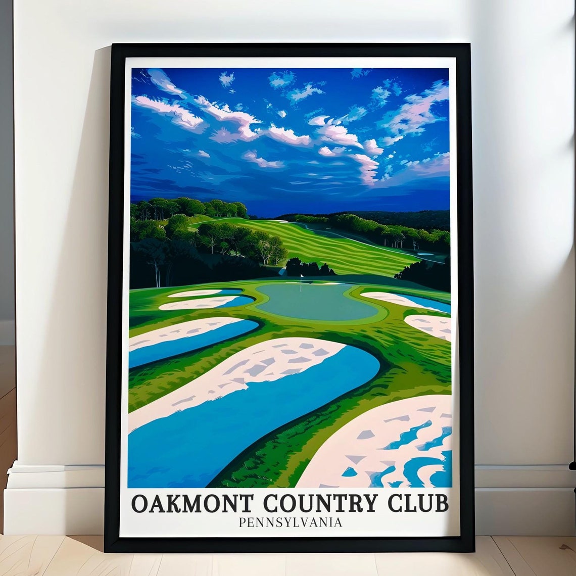 Oakmont Country Club Travel Print Church Pew Bunker Art Print Par3 Hole Poster Print Oakmont Country Club Artwork Pennsylvania Art