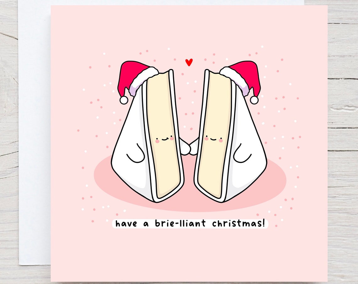 Brie Cheese Wedges Santa Hats Have A Brie-Lliant Christmas Wall Art