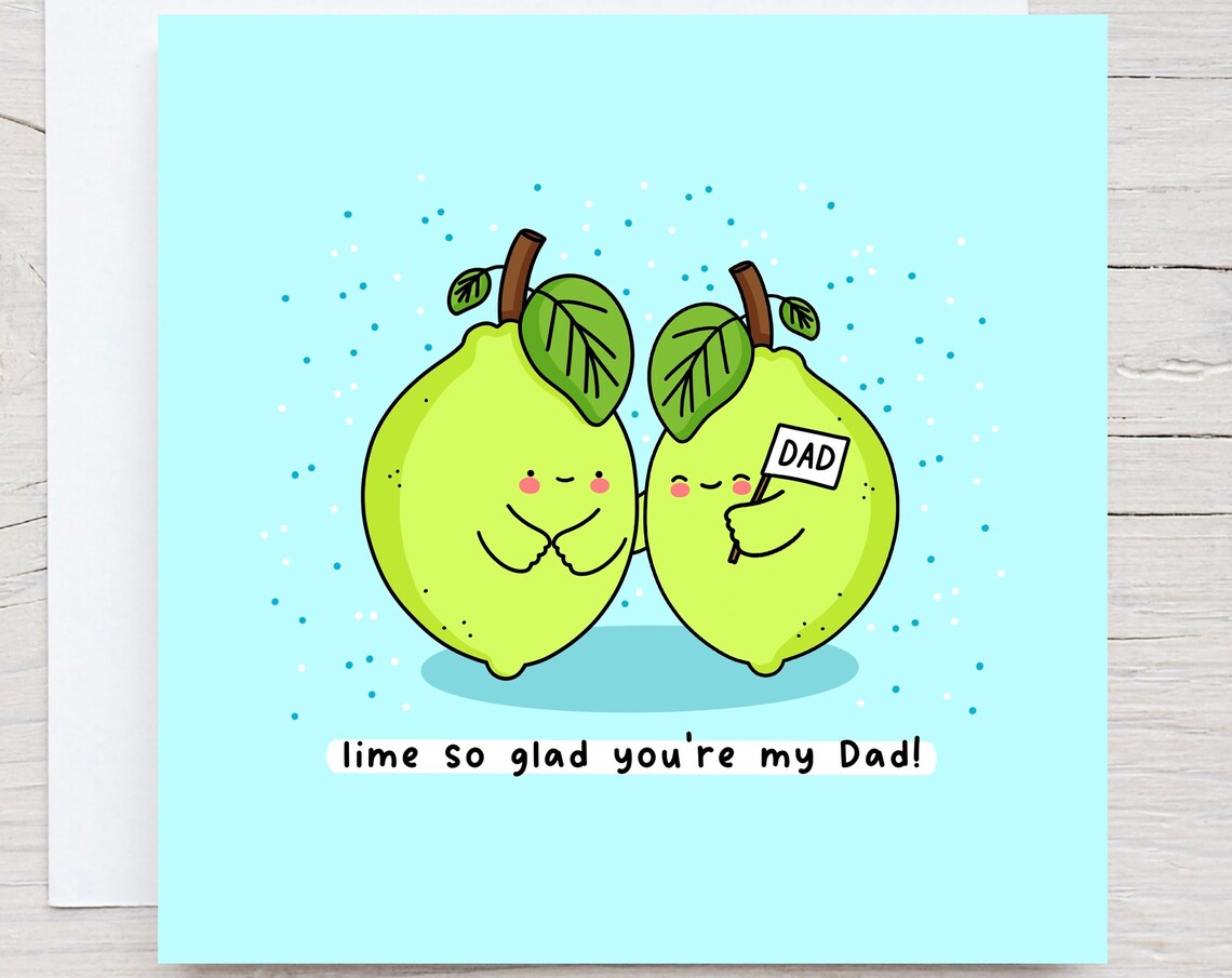 Kawaii Lime Pair DAD Flag Lime So Glad Youre My Dad Wall Art
