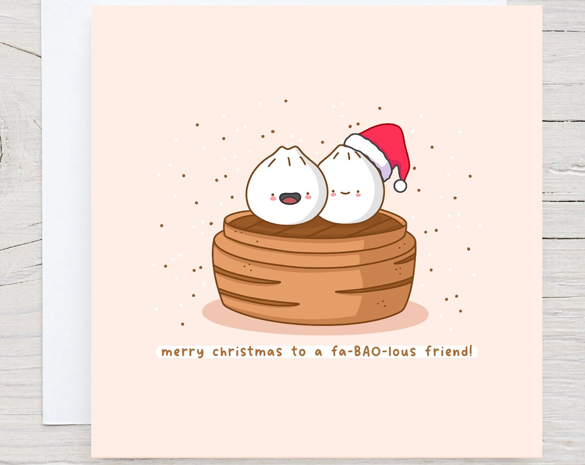 Merry Christmas To A Fa-BAO-lous Friend Bao Buns Holiday Print