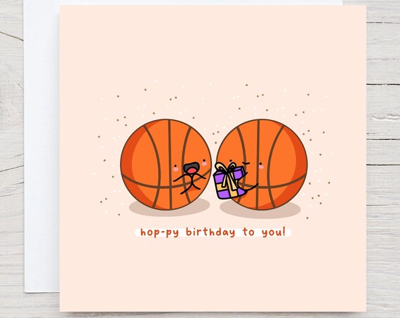 Basketball Birthday Card Kawaii Birthday Card Funny Pun Birthday Card Cute Birthday Card For Friend