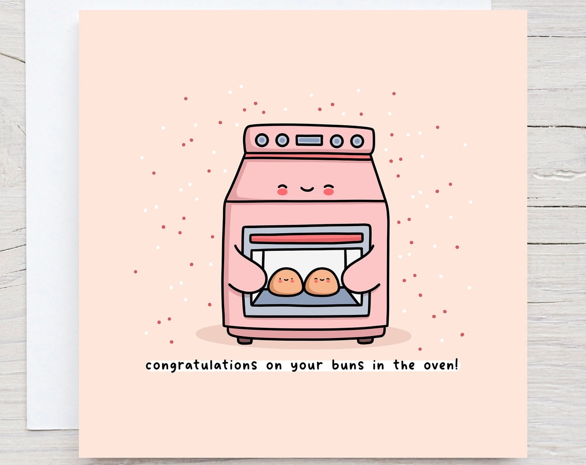 Pink Oven With Twin Buns Congratulations Buns In The Oven Wall Art