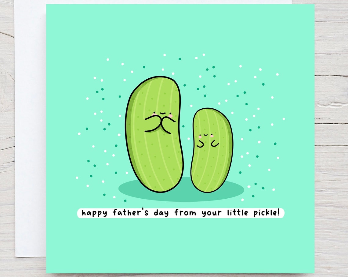 Cute Pickle Pair Happy Fathers Day From Your Little Pickle Wall Art