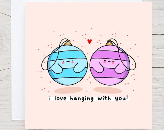 Cute Christmas Bauble, Kawaii Holiday Art Print