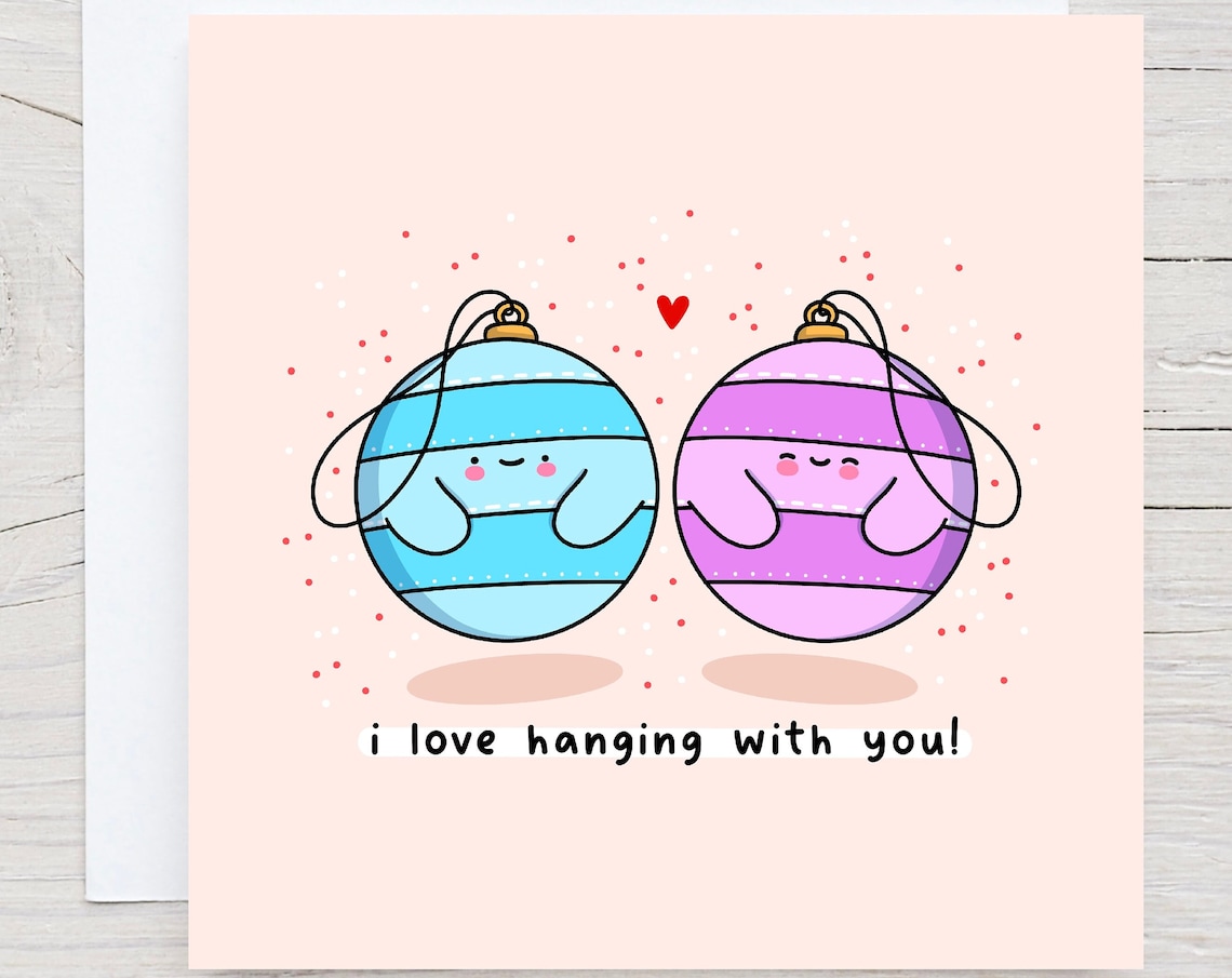 Cute Christmas Bauble, Kawaii Holiday Art Print