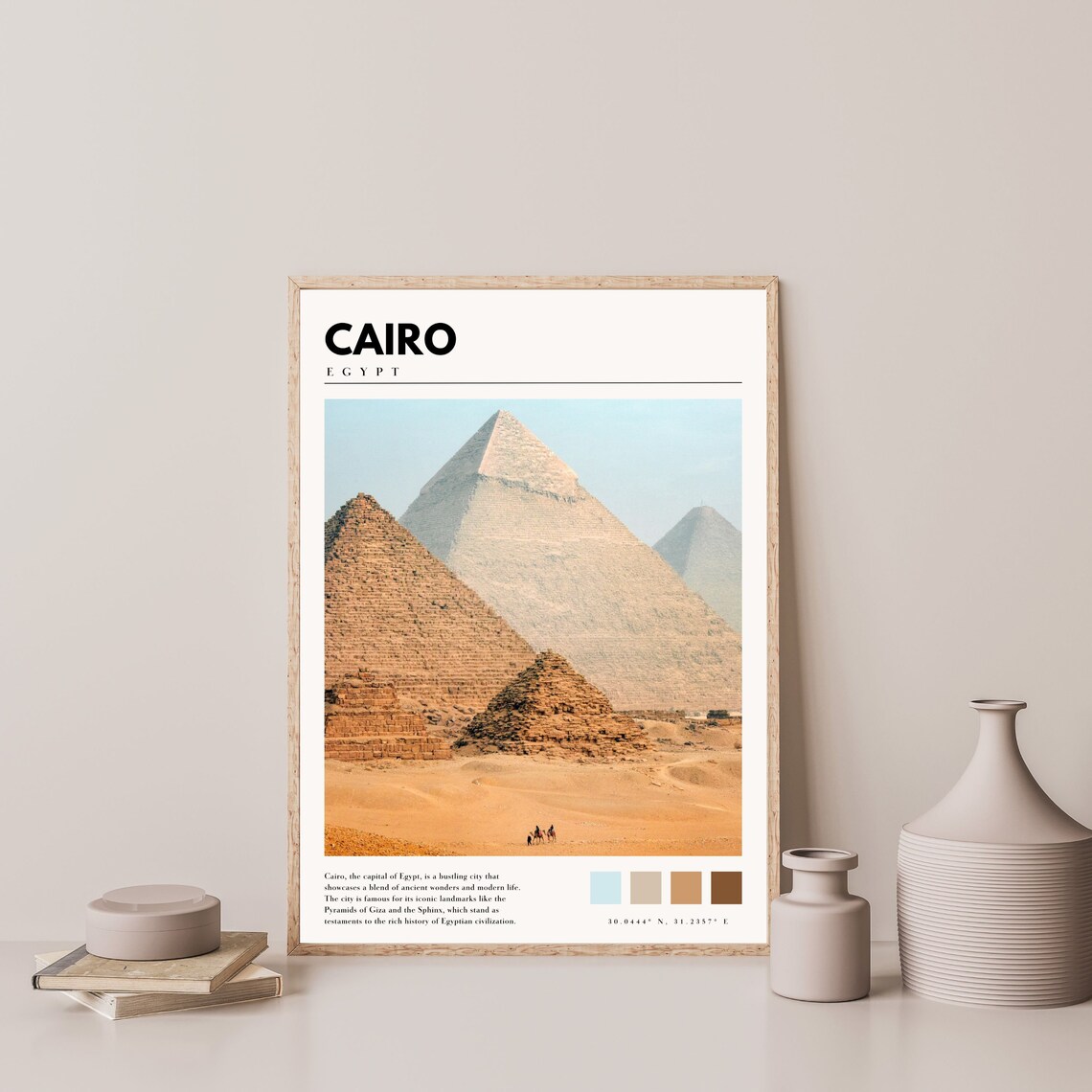 Cairo Giza Pyramids Travel Poster, Egypt View - Image 4