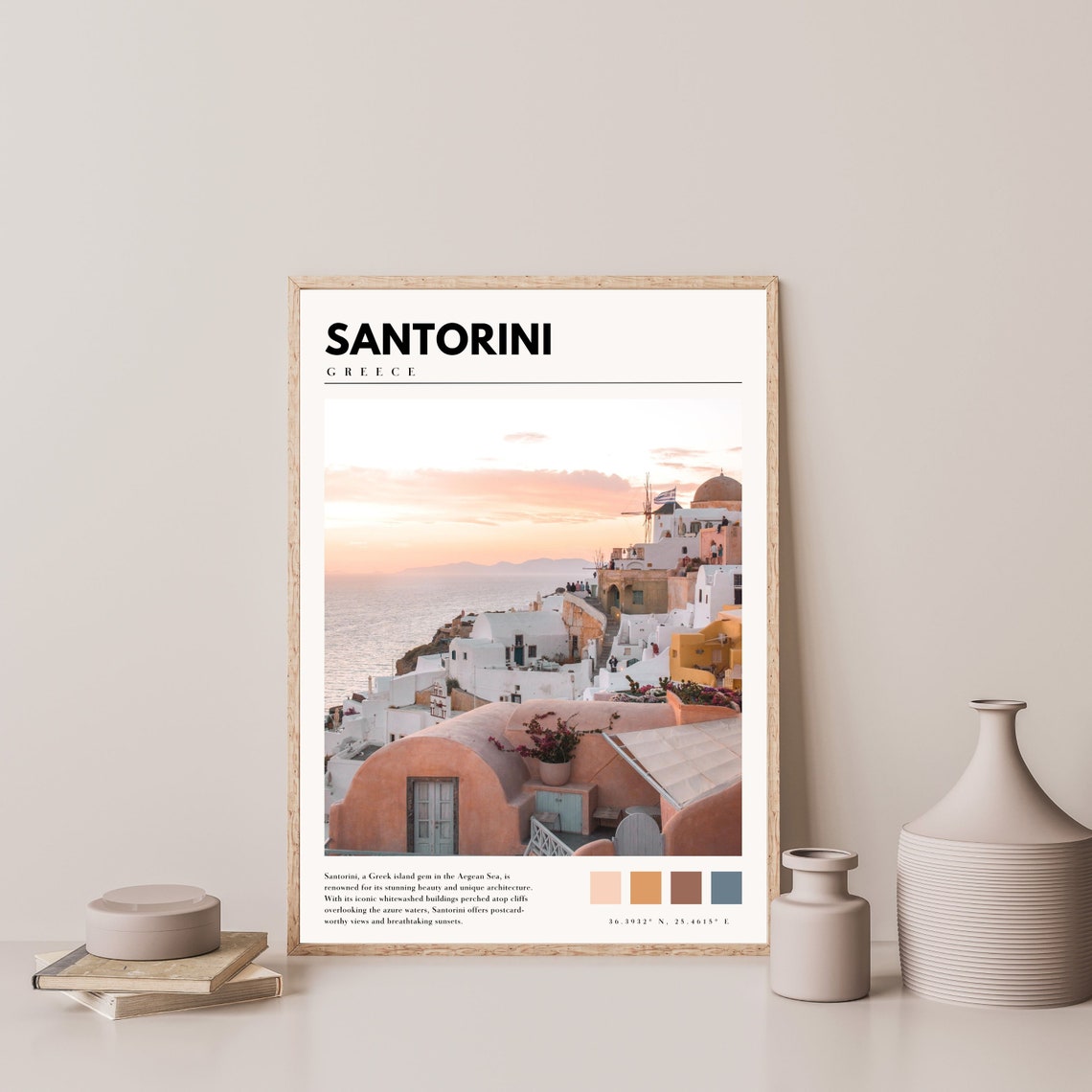 Santorini Greece Oia Sunset View Over the Caldera Cliffs Poster - Image 4