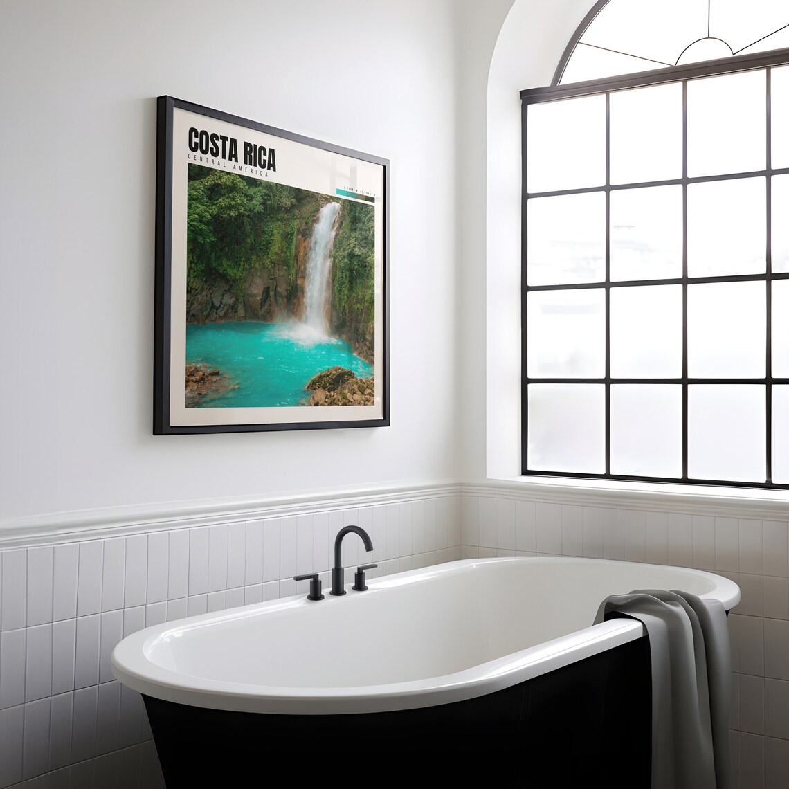 Costa Rica Jungle Waterfall Plunging into Turquoise Pool Poster - Image 2