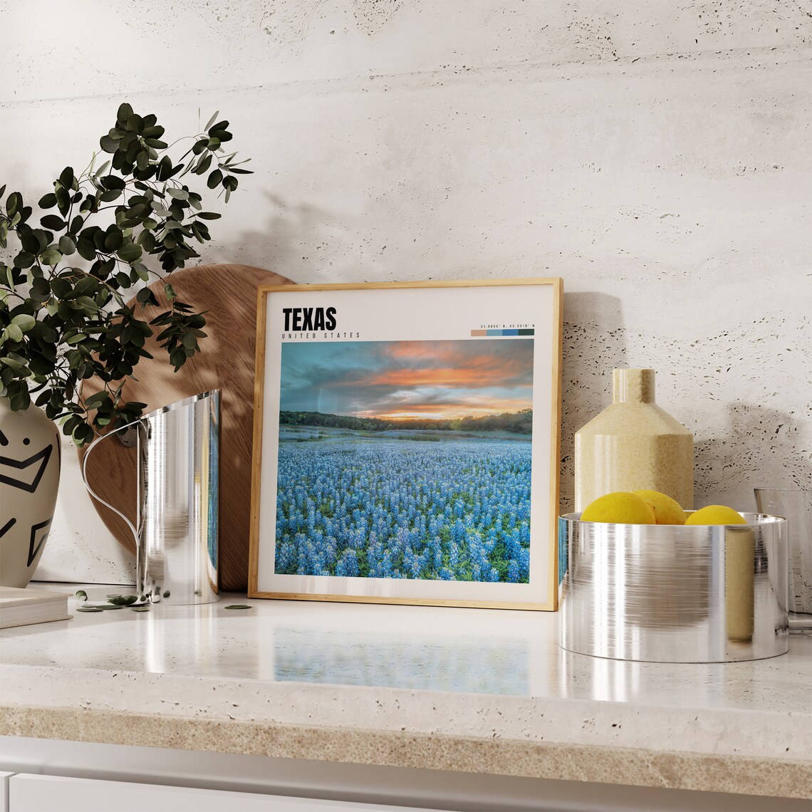 Texas Bluebonnet Poster, Texas Travel Wall Art - Image 4