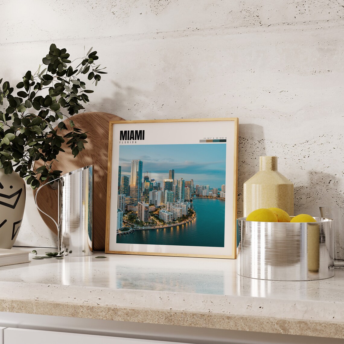 Miami Florida Travel Poster, Brickell Wall Decor - Image 4