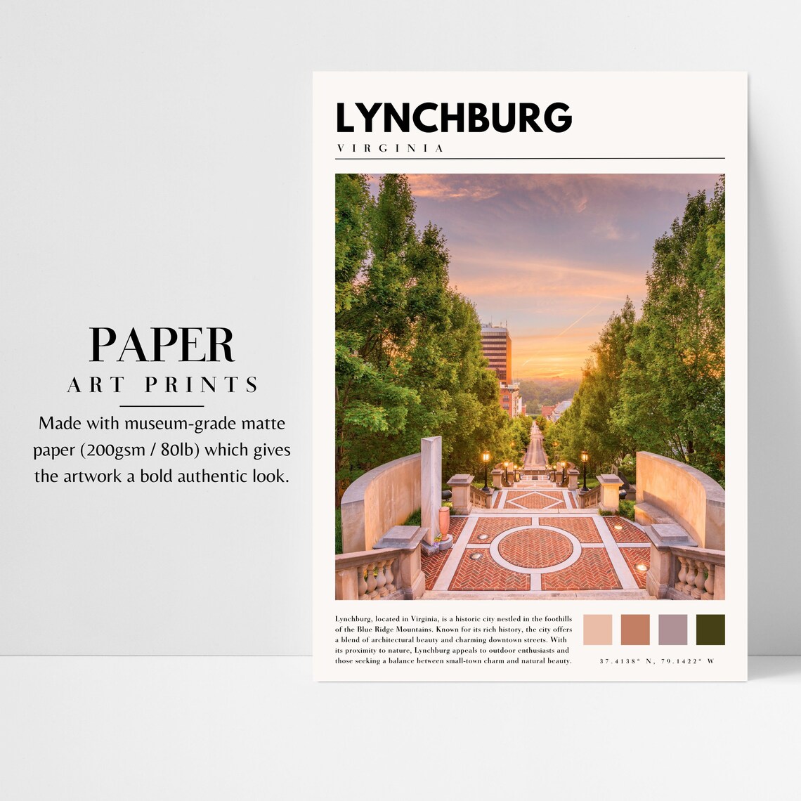 Lynchburg Virginia Travel Poster, City Wall Art - Image 3
