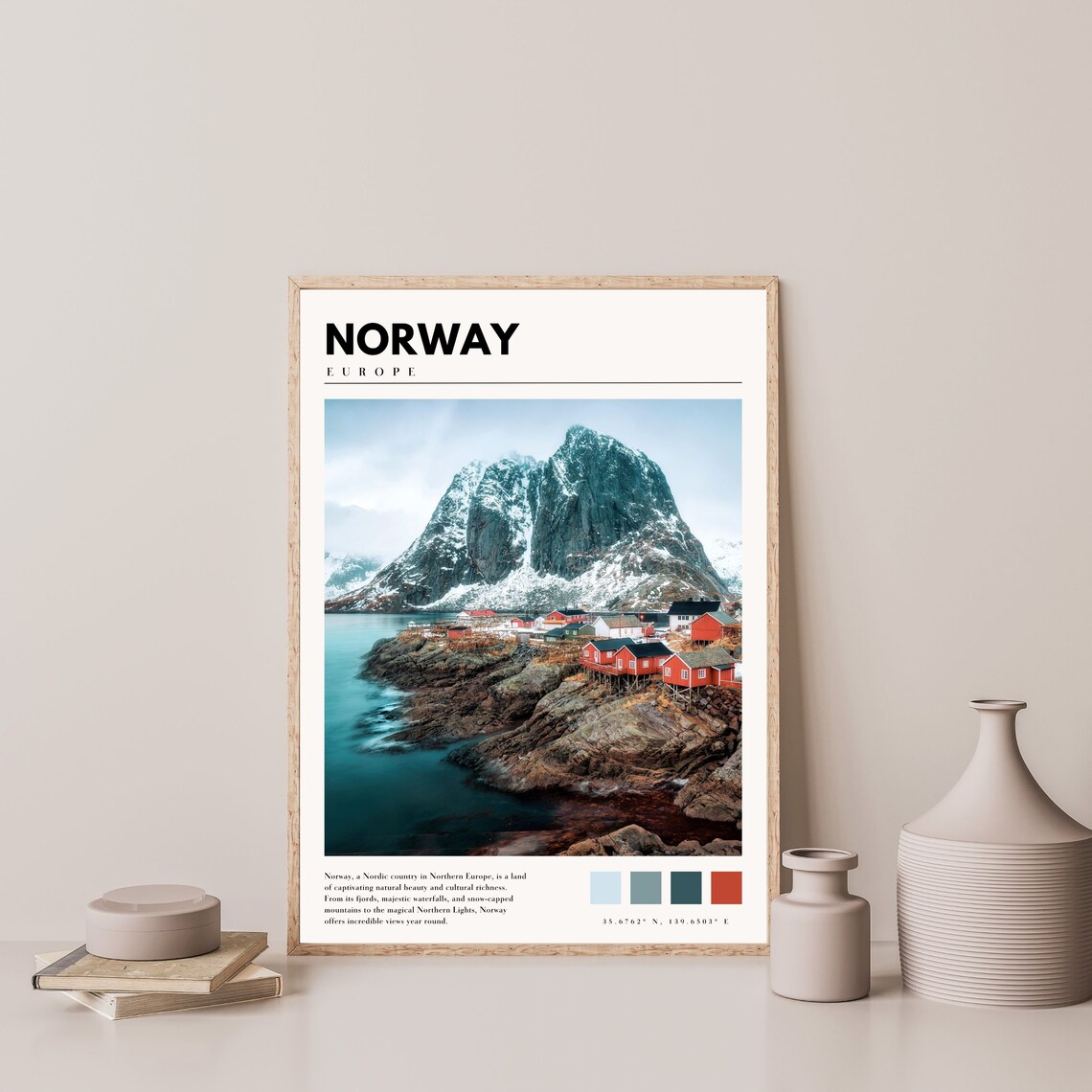Norway Travel Poster, European Wall Art Print - Image 2