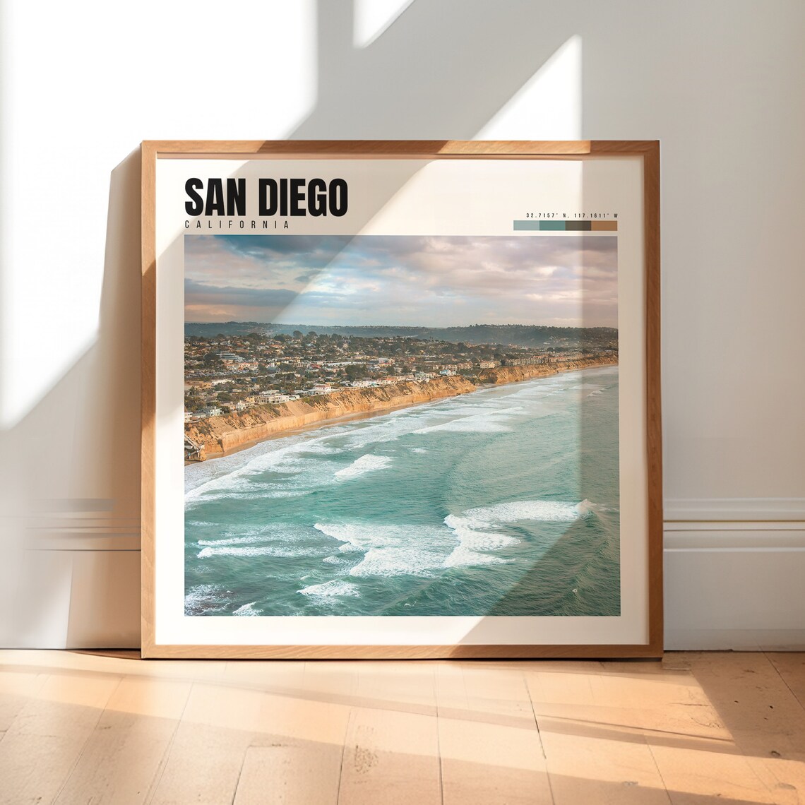 San Diego California Travel Poster, La Jolla Beach