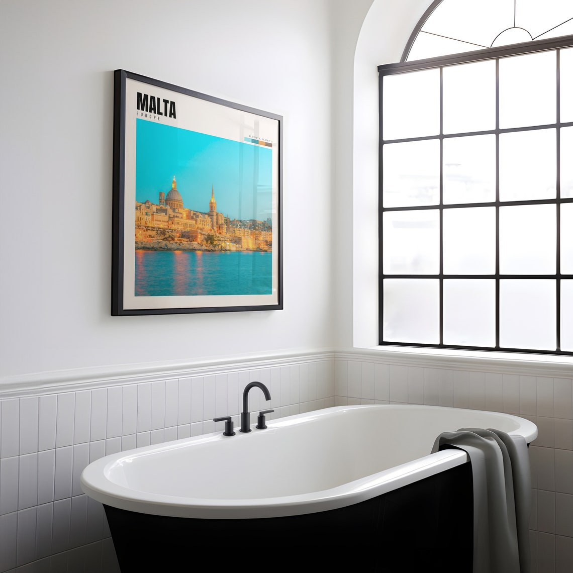 Malta Poster with Valletta Skyline and Grand Harbour at Blue Hour - Image 2