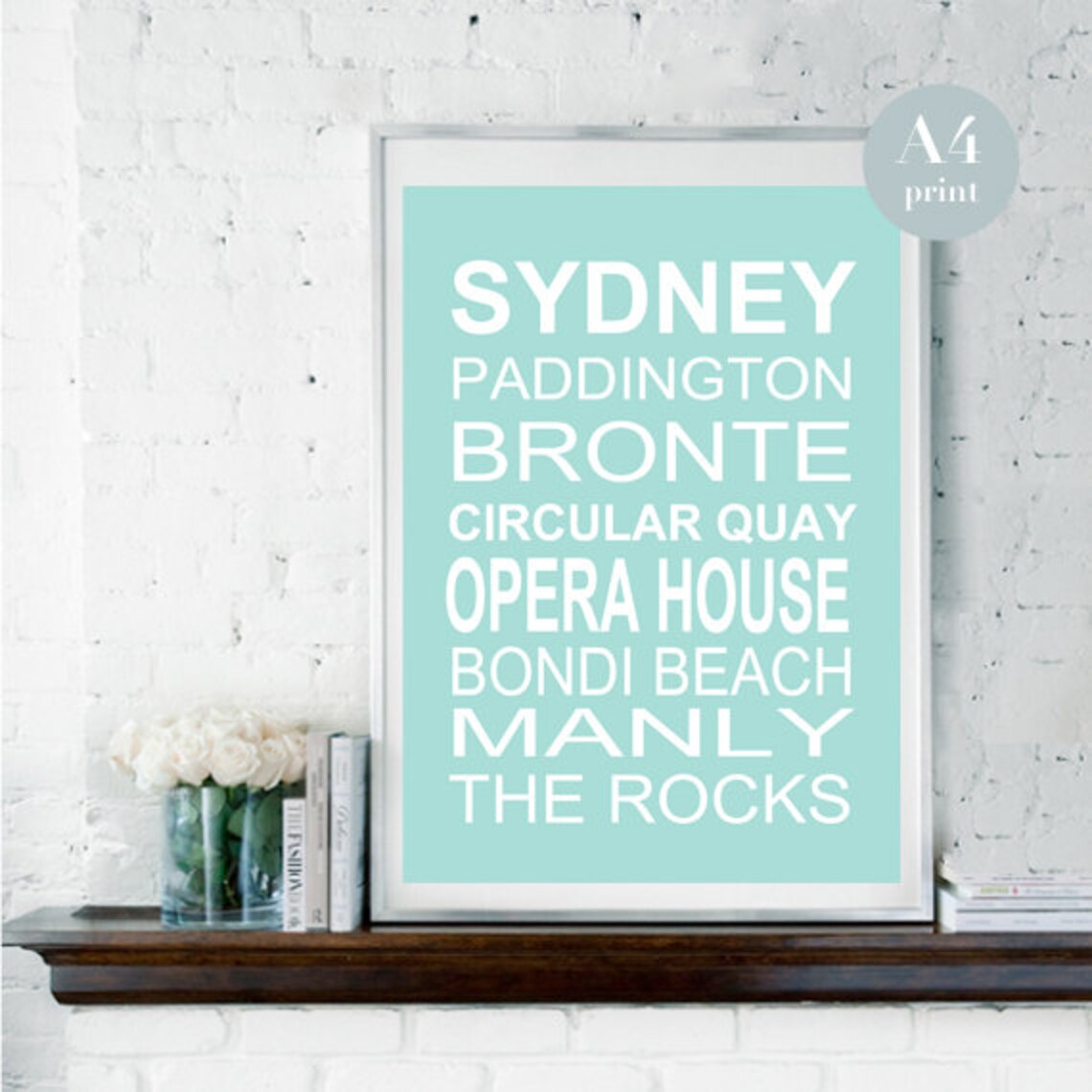 Sydney Typography Poster, Bondi Beach Travel Poster - Image 2