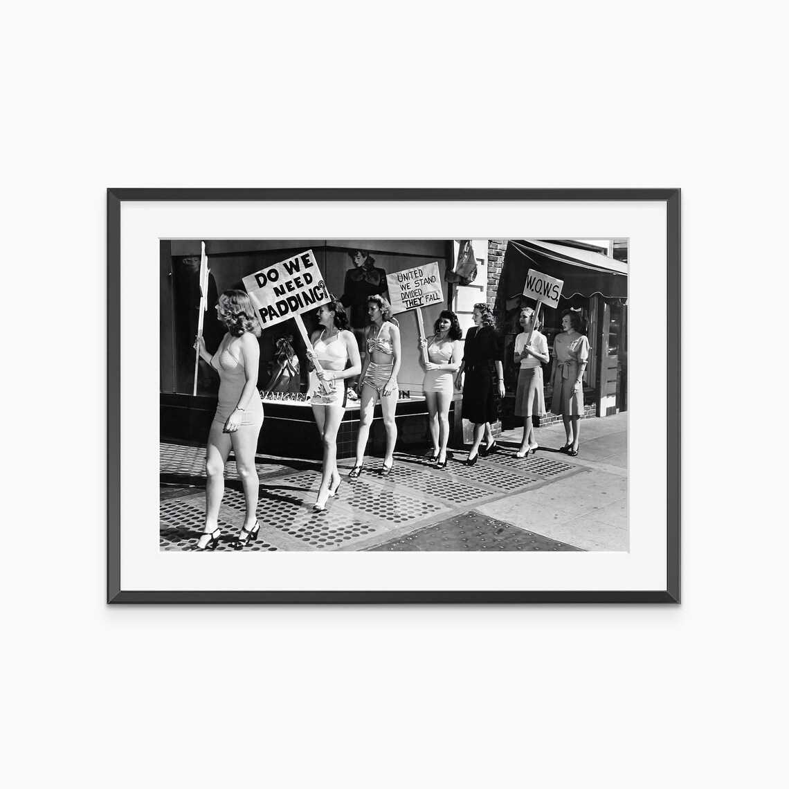 Vintage Pin-Up Protest 1940s Bathing Suit Women Humor Photo Poster