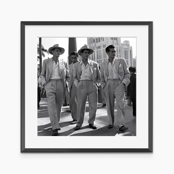 Men In Suit Photography Prints Retro Poster Fashion Wall Art Vintage Black And White Museum Quality