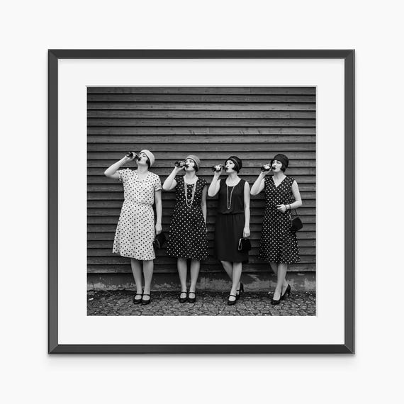 Vintage Poster Photography Prints Retro Funny Wall Art Alcohol Black And White Museum Quality Print