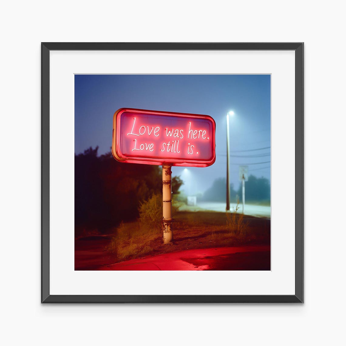 Love Was Here Love Still Is Red Neon Sign Night Romantic Wall Art