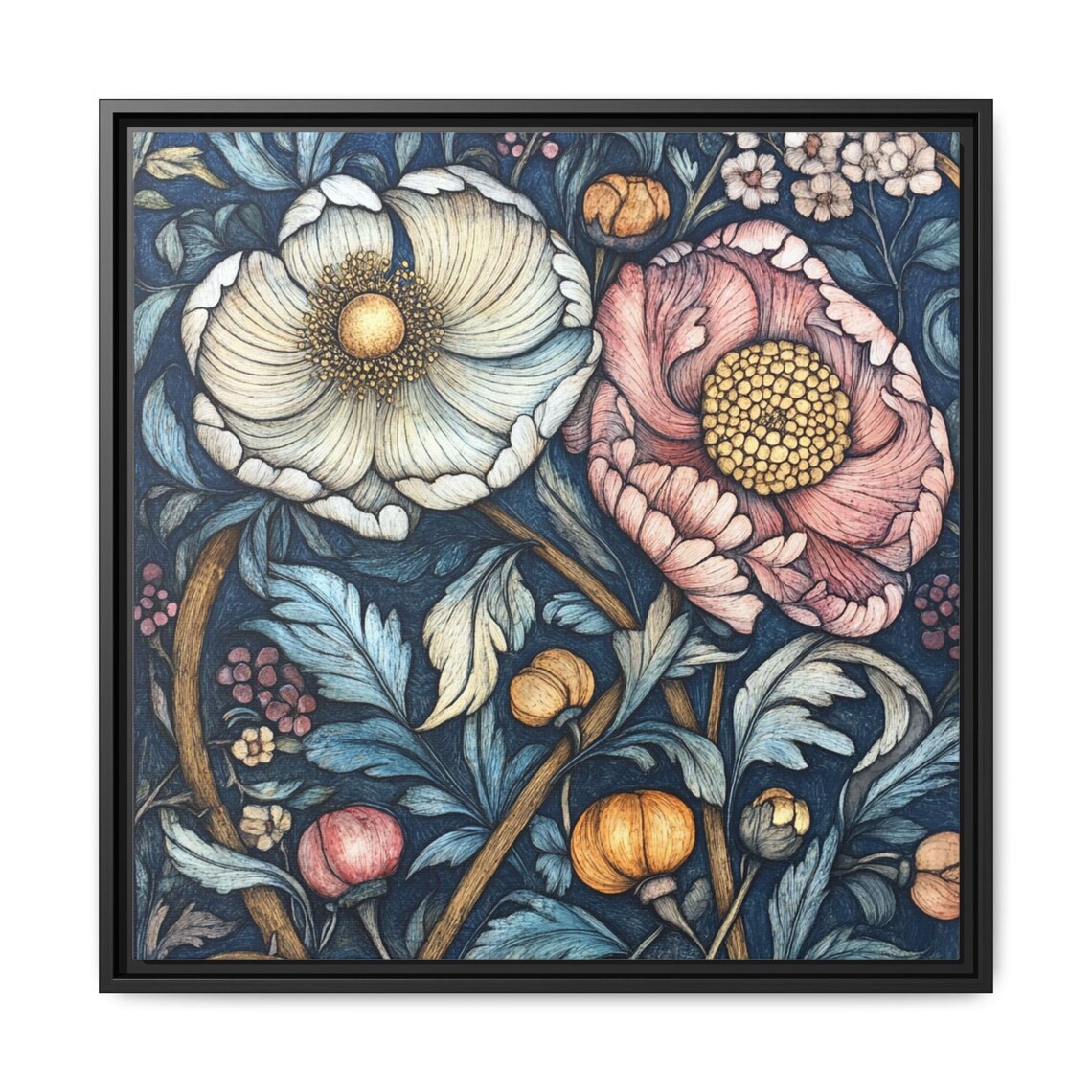 William Morris Inspired Floral Art Print, Vintage - Image 5