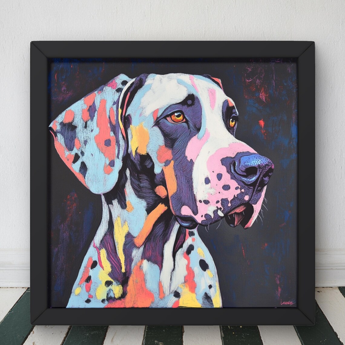 Great Dane Portrait, Modern Dog Lover Decor