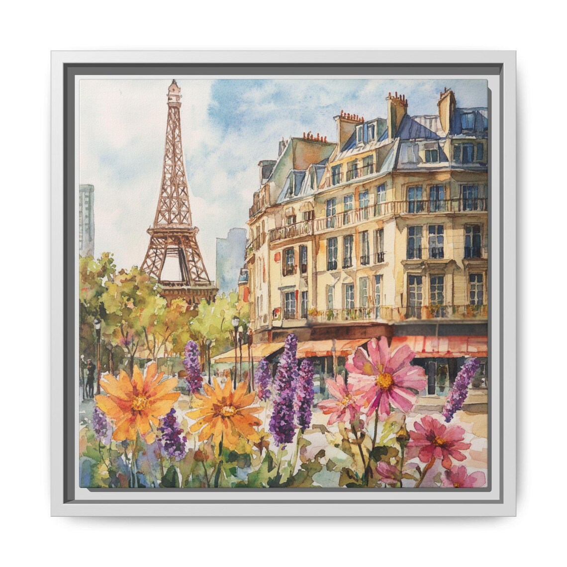 Paris Cityscape Watercolor Abstract Art Print - Image 5