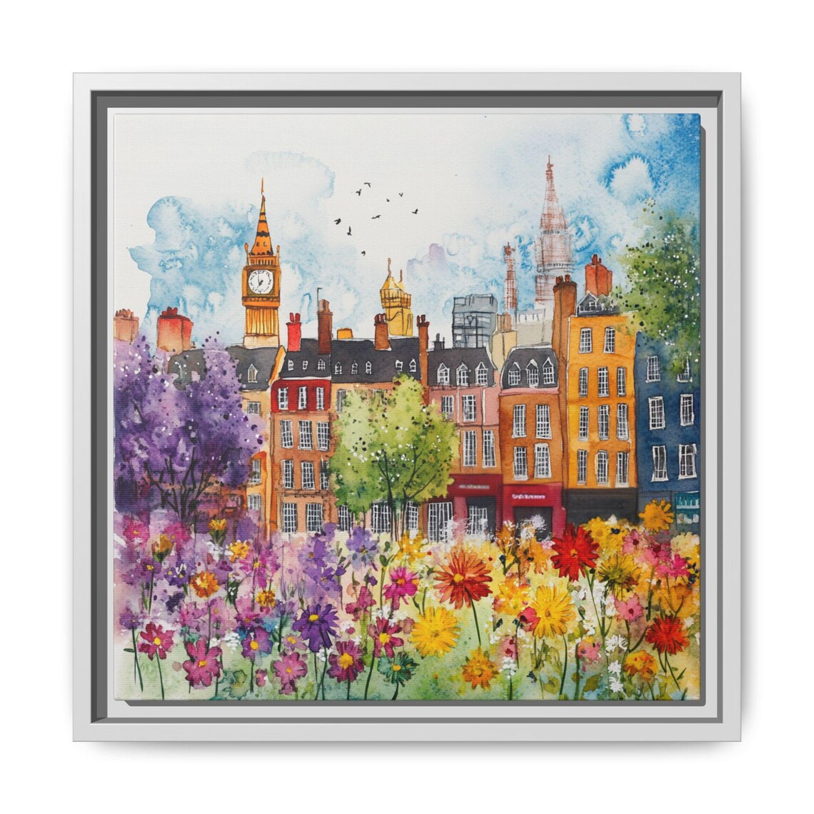 London Cityscape Watercolor Abstract, Travel Poster - Image 5