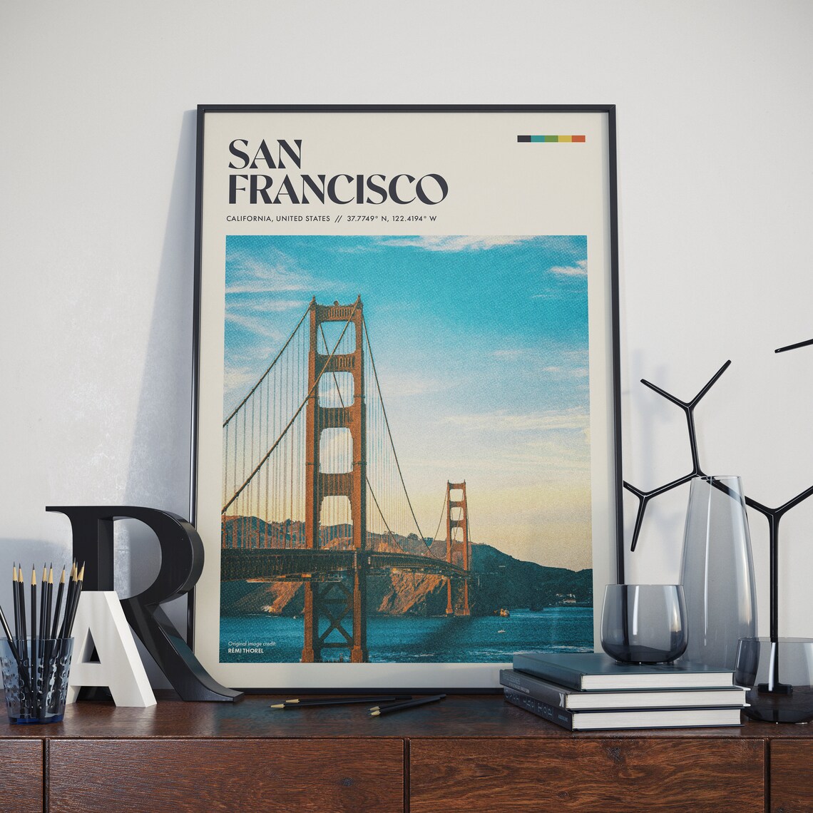 San Francisco Retro Travel Poster, Minimalist Decor