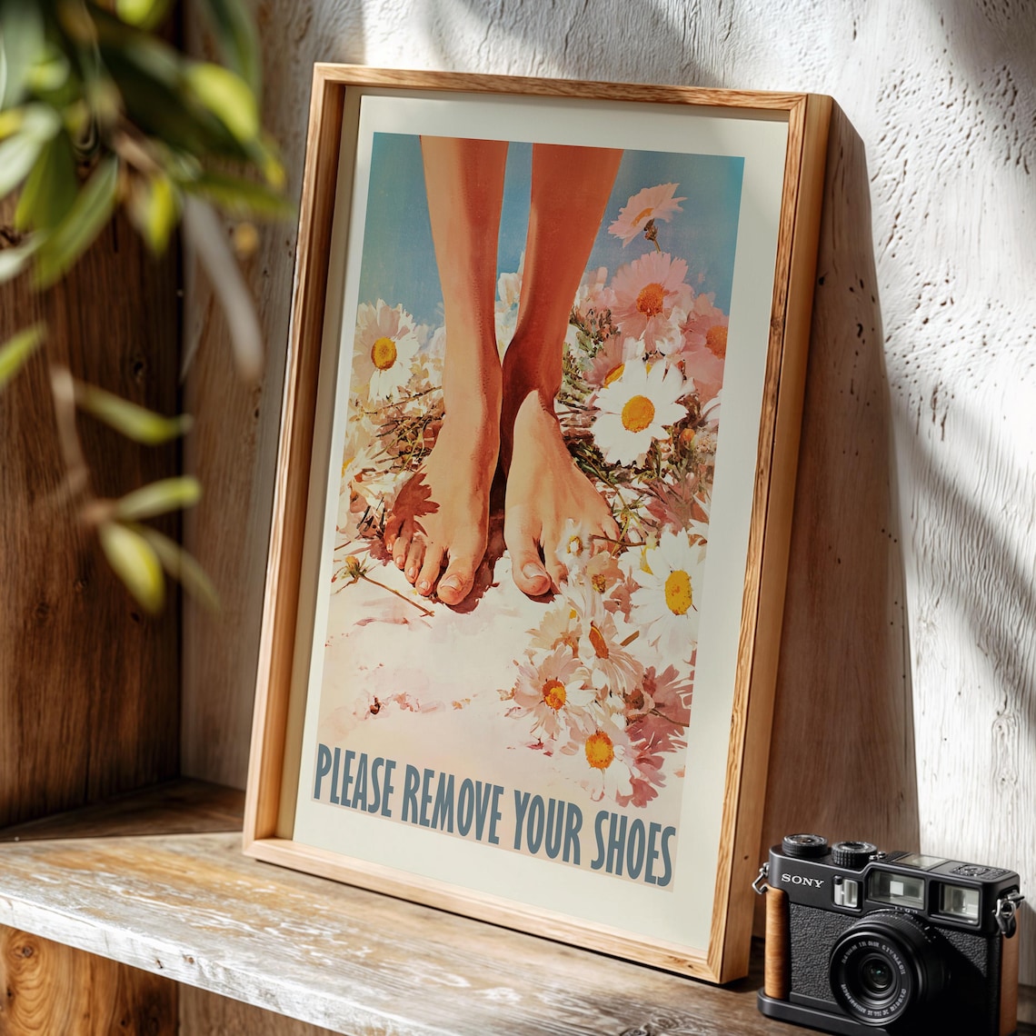 Please Remove Your Shoes Cottage Style Entryway Poster