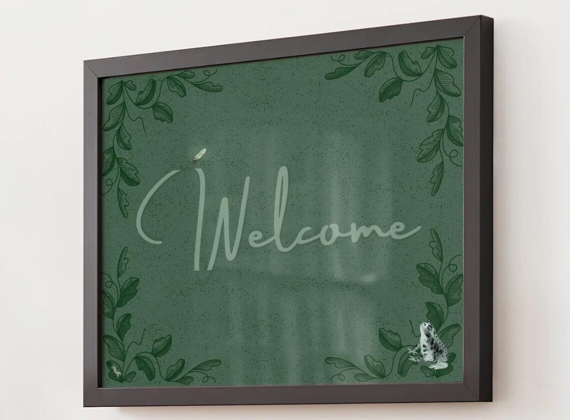 Welcome Frog Art Print, Home Entrance Decor