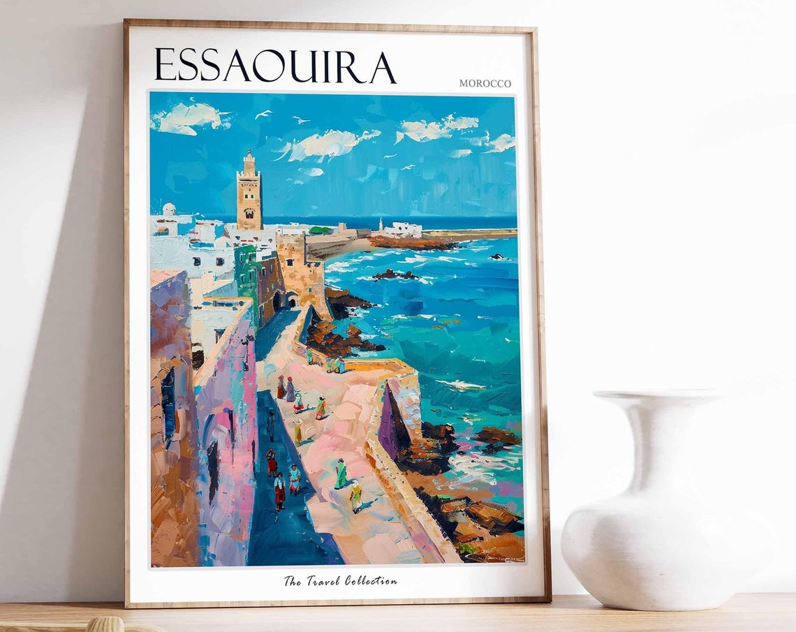 Essaouira Poster Morocco Travel Print Moroccan Decor Africa Travel Poster African Wall Art City Print Essaouira Travel Poster