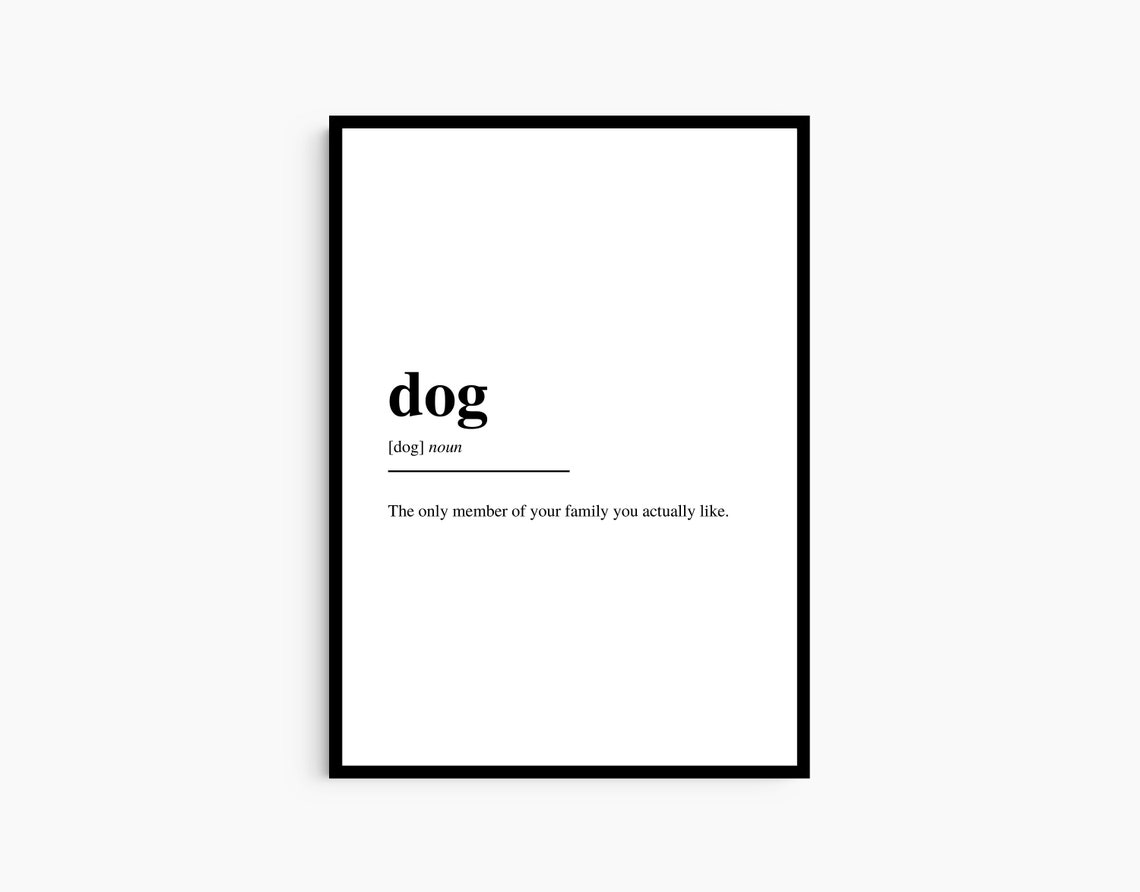Dog Definition Funny Dictionary Pet Lover Gift Typography Poster - Image 2