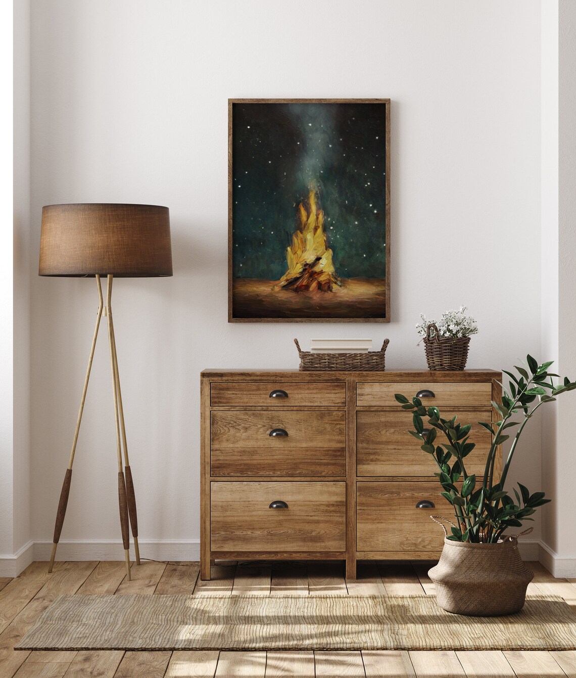 Campfire Forest Camping Vintage Style Art Print - Image 2