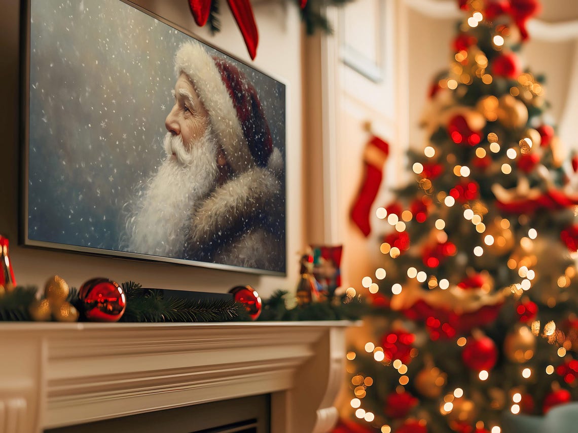 Snowy Pine Trees Winter Landscape Frame TV Display Art Poster - Image 2