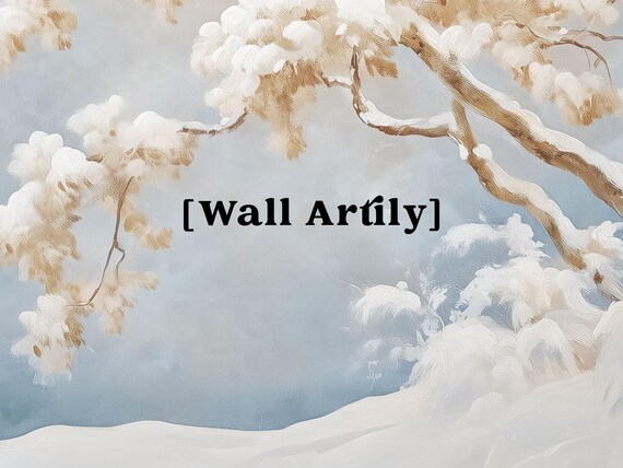 Snow Covered Branches Over A Snowy Path Cool Winter Painting Poster