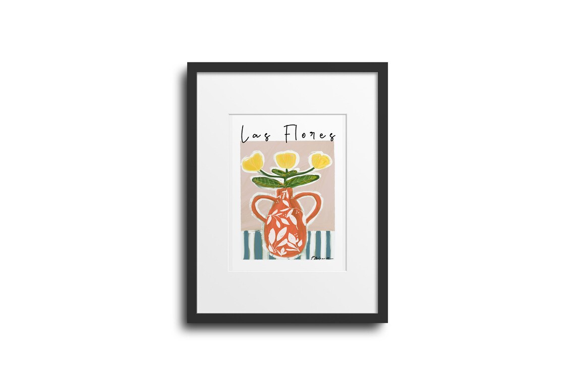 Las Flores Floral Art Print, Modern Botanical Decor - Image 3