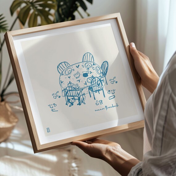 Summer Throwback Food and Dining Line Art Print