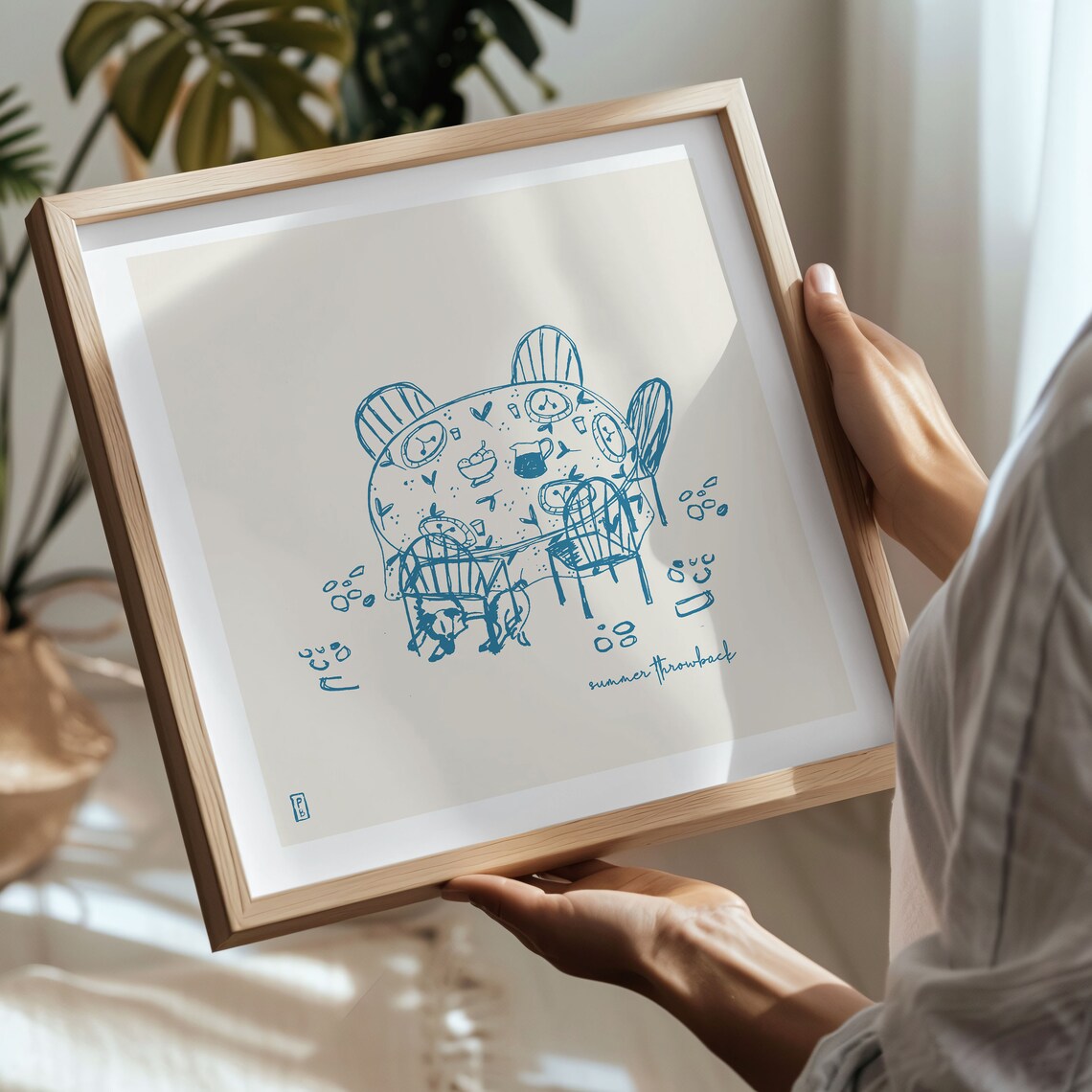 Summer Throwback Food and Dining Line Art Print