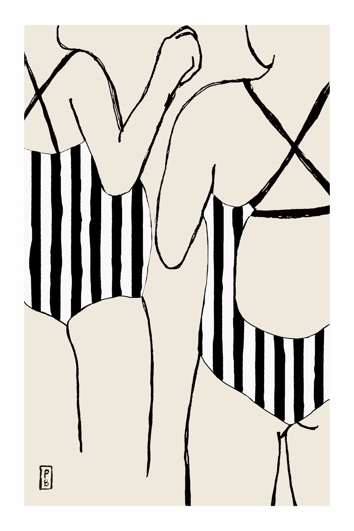 Sis No 04 Feminine Figure Sketch Illustration Art Print - Image 2