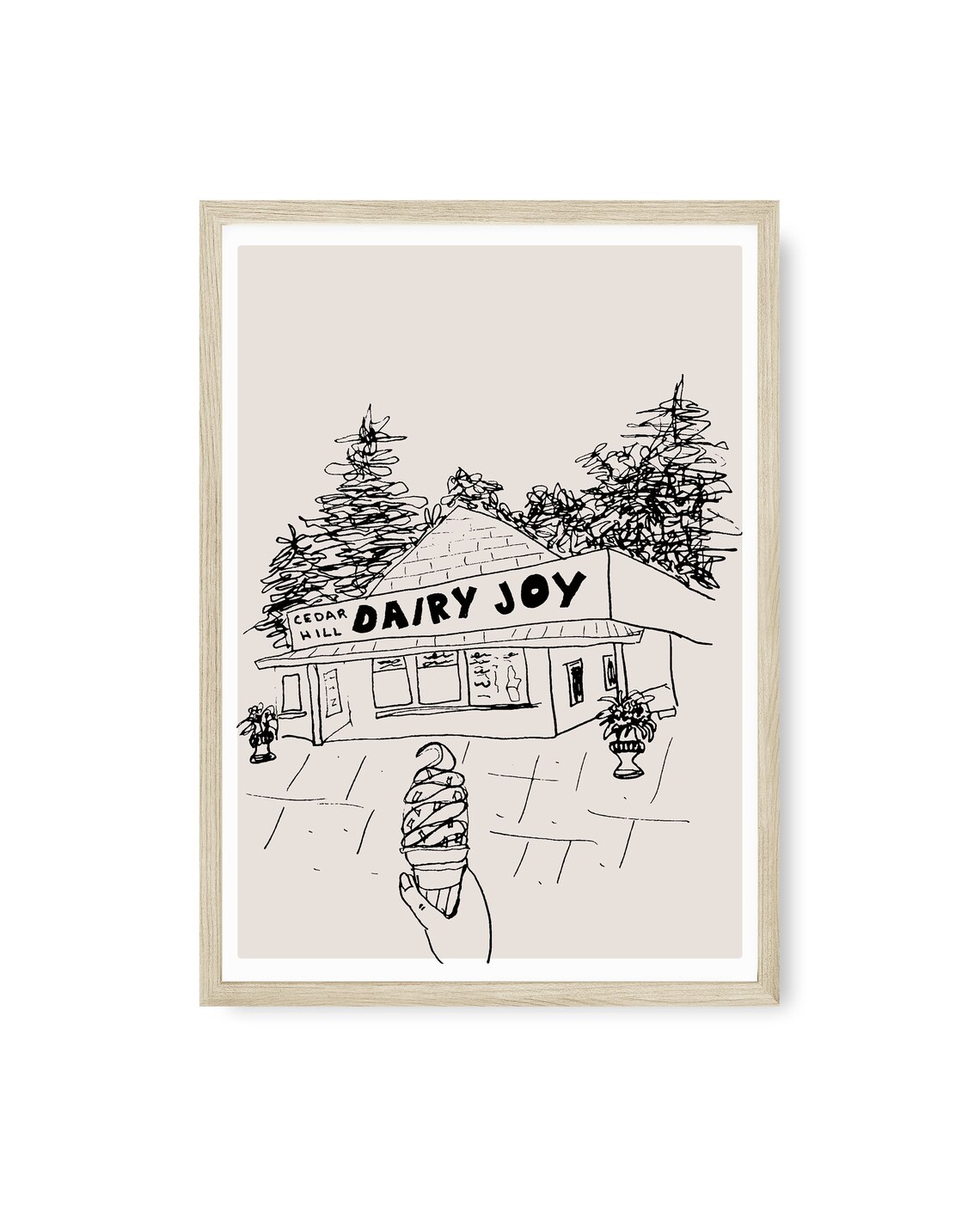 Dairy Joy Ice Cream Shop, Minimalist Food Art Print - Image 2