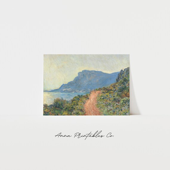 Claude Monet Coastal Mountain Path over the Sea Impressionist Poster