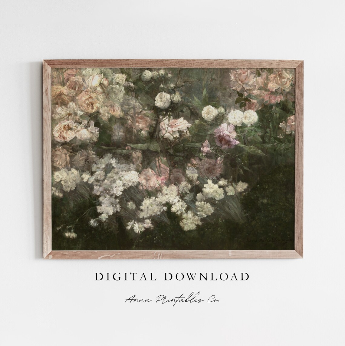 Rose Bush Vintage Cottagecore Floral Art Print