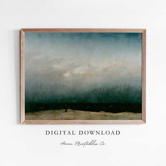 Caspar David Friedrich Monk By The Sea Romantic Seascape Poster