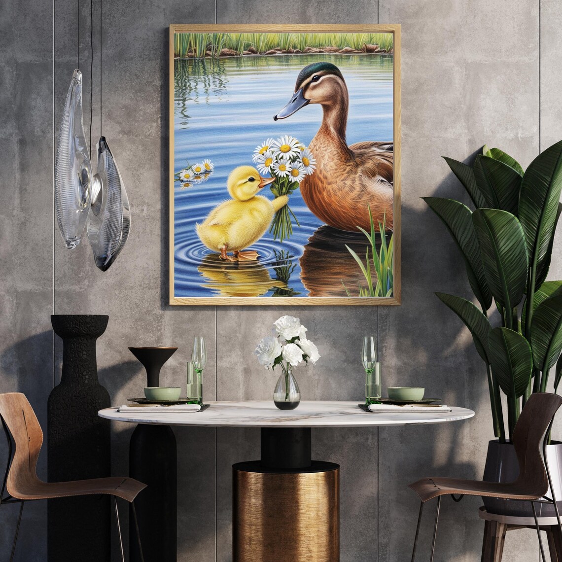 Mother's Day Duck, Cute Duckling With Daisies - Image 2