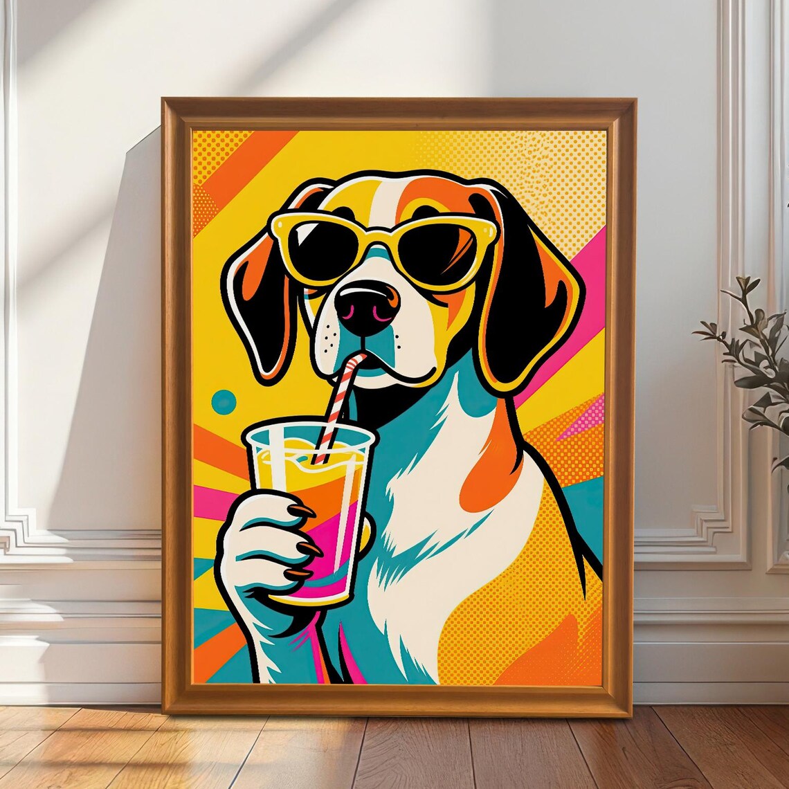 Beagle With Sunglasses Pop Art Dog Poster