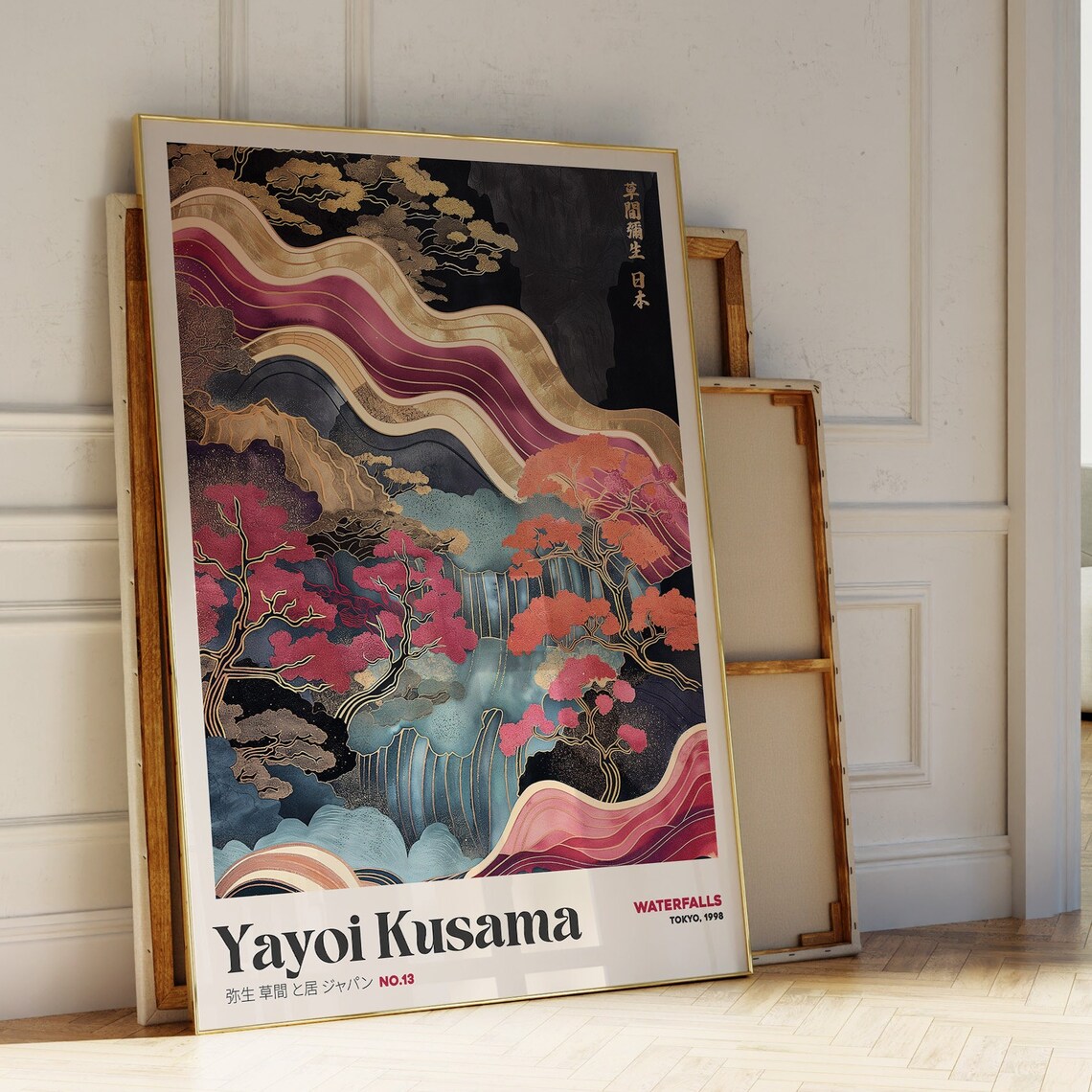 Yayoi Kusama Waterfalls Tokyo 1998 Japanese Great Wave Art Poster
