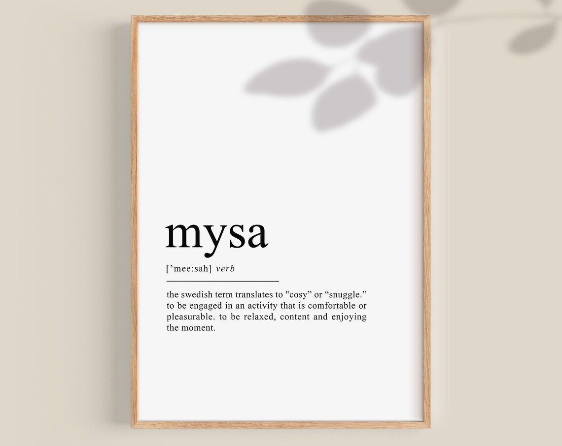 Mysa Definition Poster, Scandinavian Wall Art Print